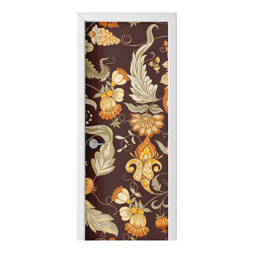 Naklejka na drzwi HOMEPRINT Japoński wzór kwiatowy 75x205 cm