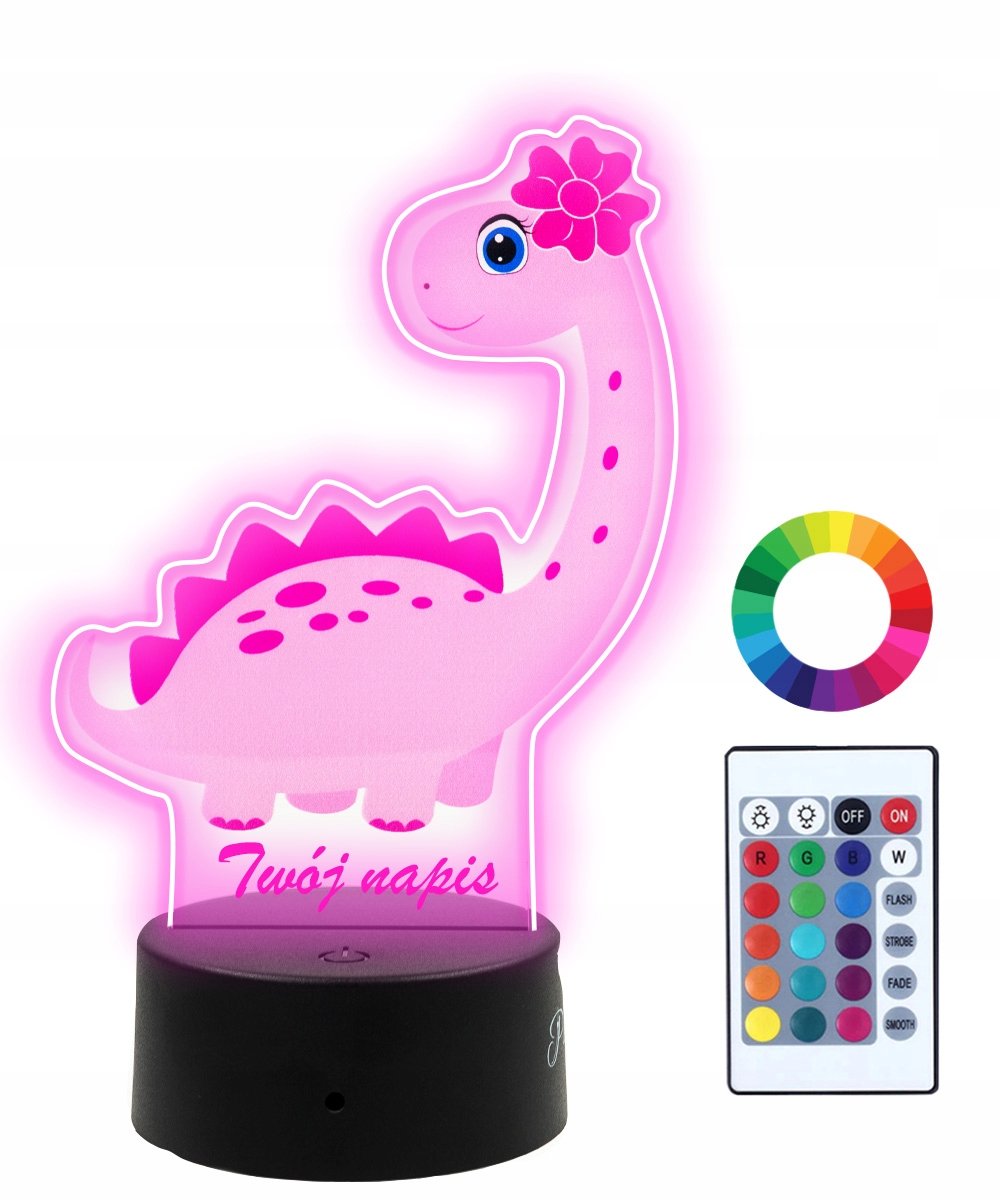 Lampka Nocna 3D LED Dinozaur