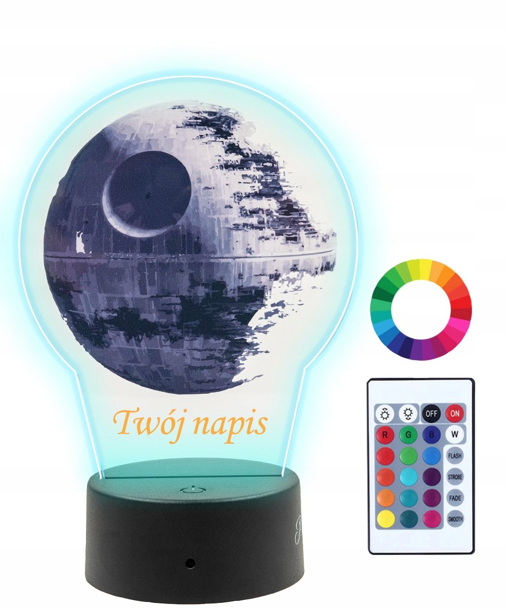 Lampka Nocna 3D LED Gwiazda Śmierci