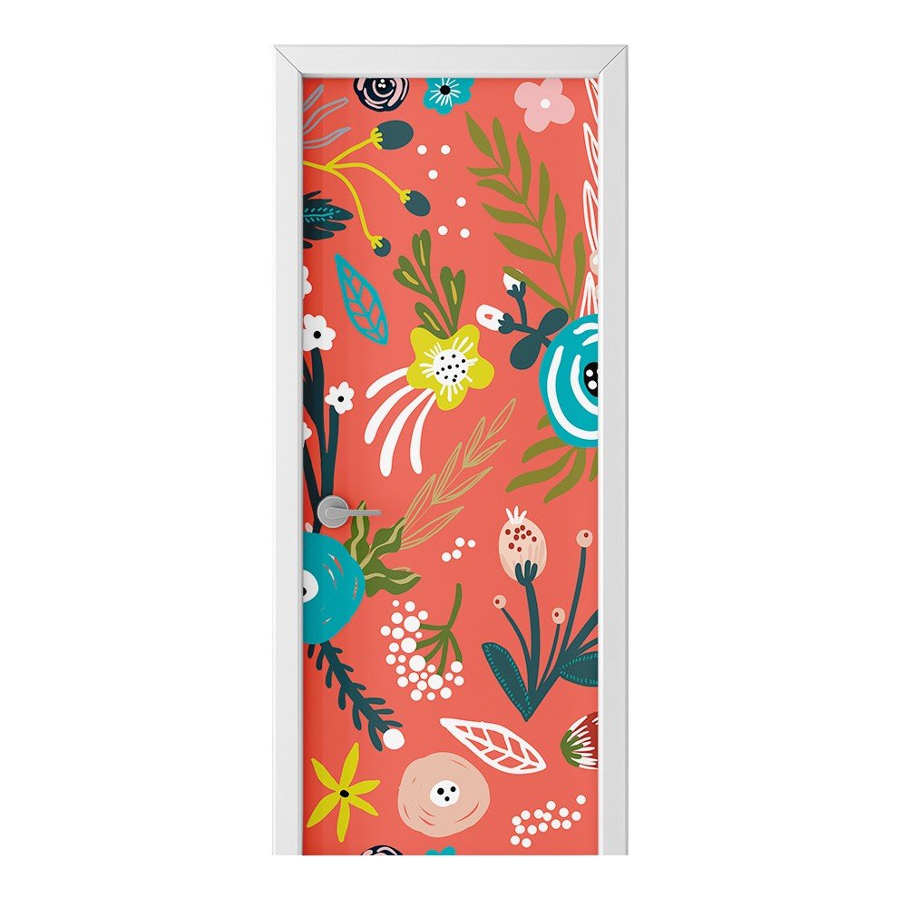 Naklejka na drzwi HOMEPRINT Abstrakcyjne kwiaty 85x205 cm