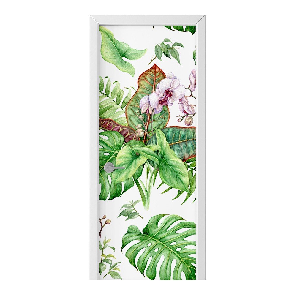 Naklejka na drzwi HOMEPRINT Rośliny tropikalne 95x205 cm