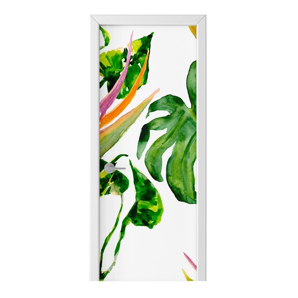 Naklejka na drzwi HOMEPRINT Zbliżenie na liście 95x205 cm