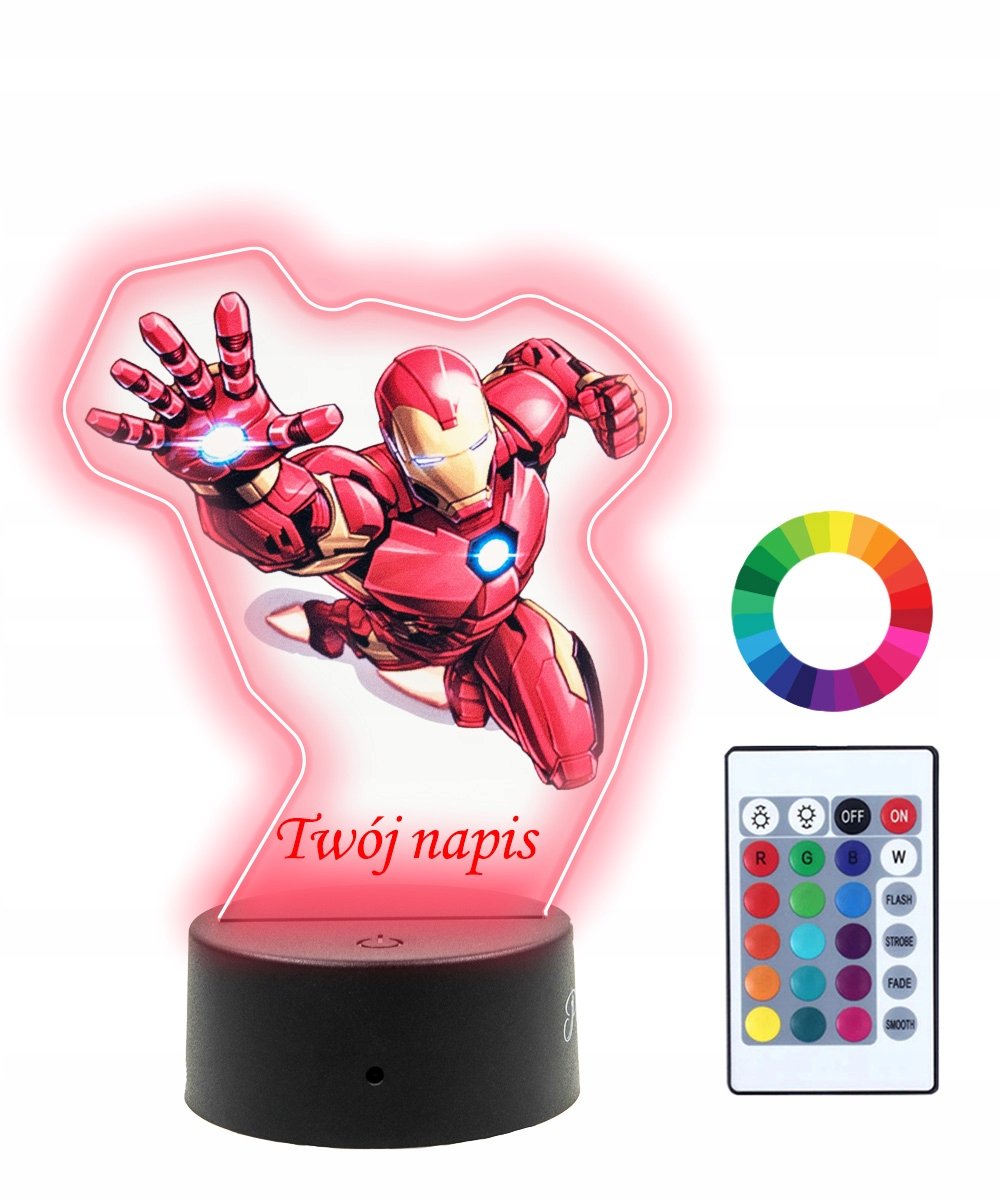 Lampka Nocna 3D LED Iron Man