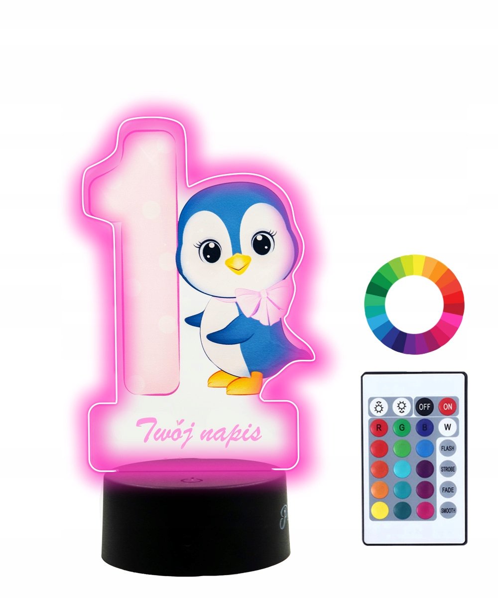 Lampka Nocna 3D LED na Roczek Prezent