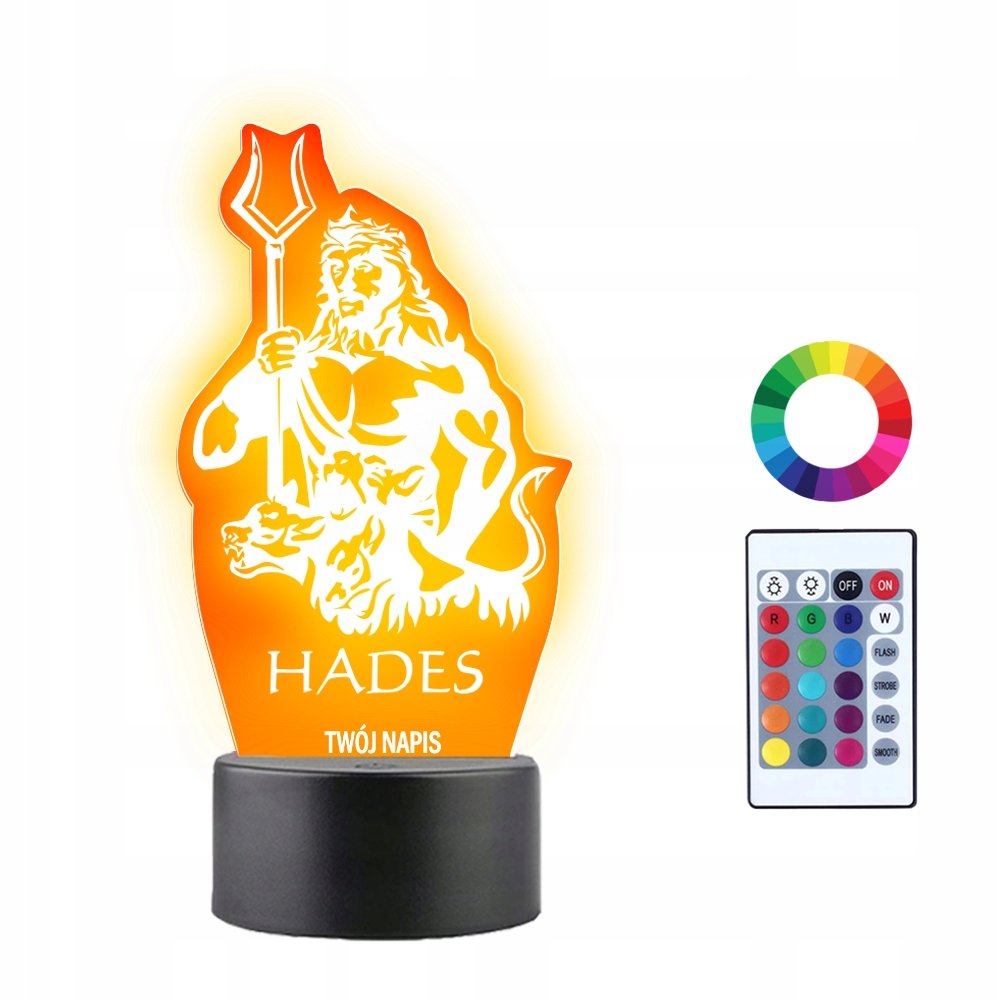 Lampka Nocna LED 3D Hades Bóg Świata Zmarłych Mitologia