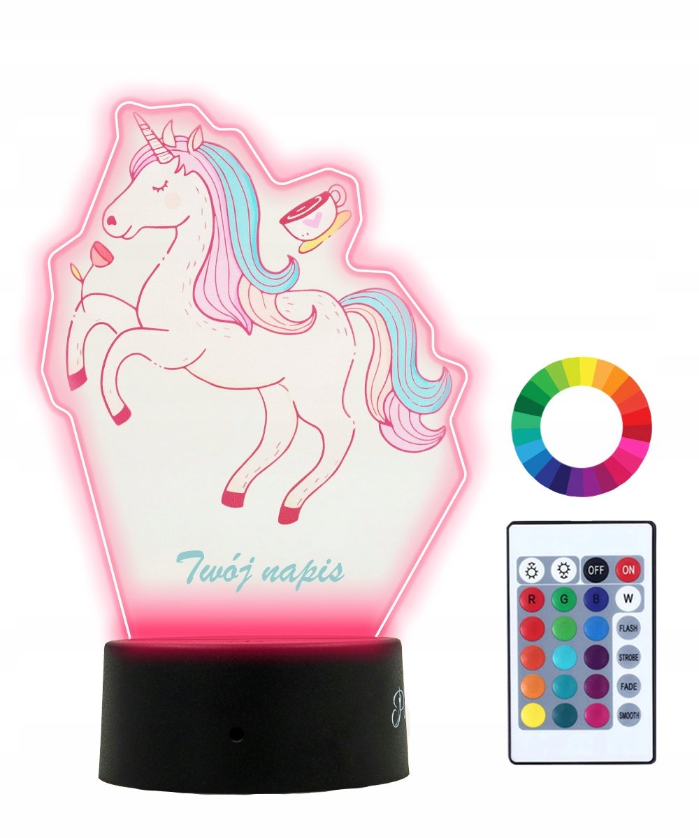 Lampka Nocna 3D LED Jednorożec