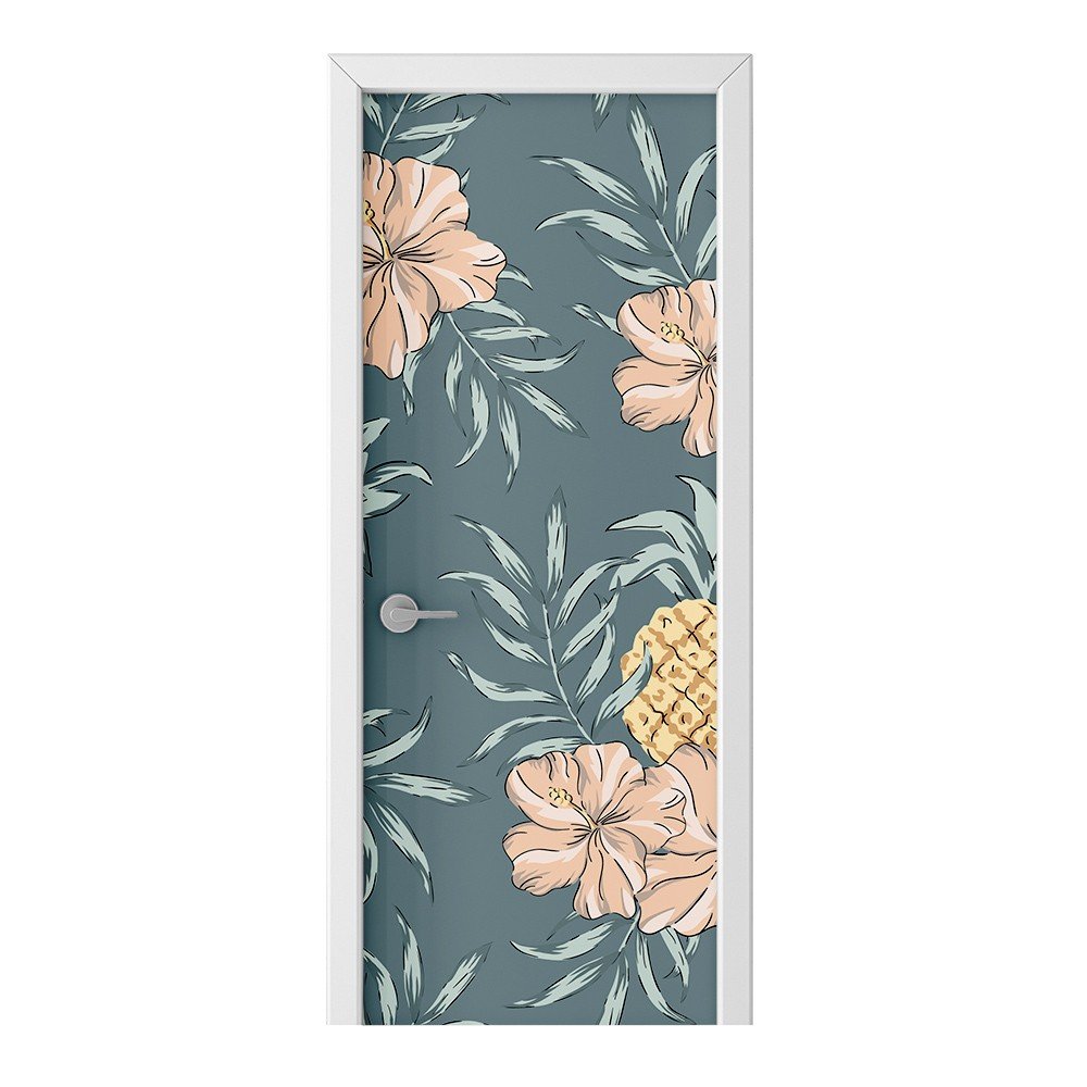 Naklejka na drzwi HOMEPRINT Liście hibiskusa 85x205 cm