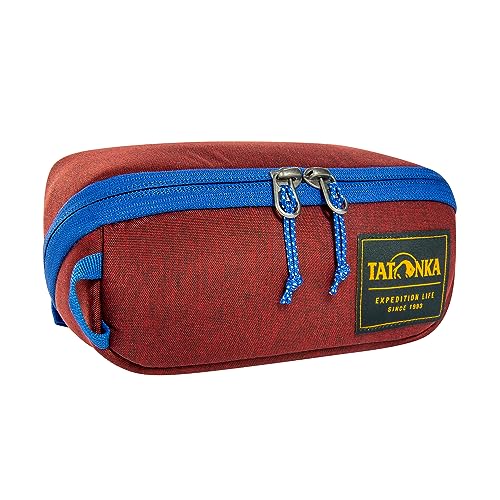 Tatonka Kosmetyczka Square Zip Pouch S (1 l) – rozkładana torba na pranie z 2 kieszeniami siatkowymi na zamek błyskawiczny, bez PFC/PFS – 8 x 19 x 7 cm (Tango)