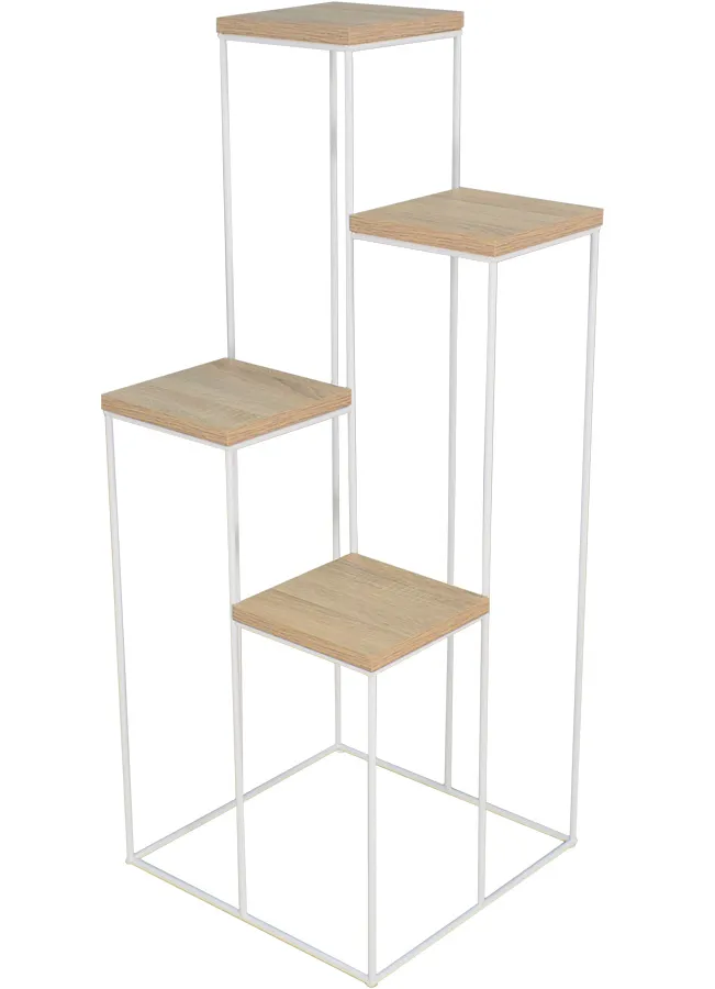 Stojak na kwiaty w stylu skandynawskim biały + dąb sonoma W9-M86