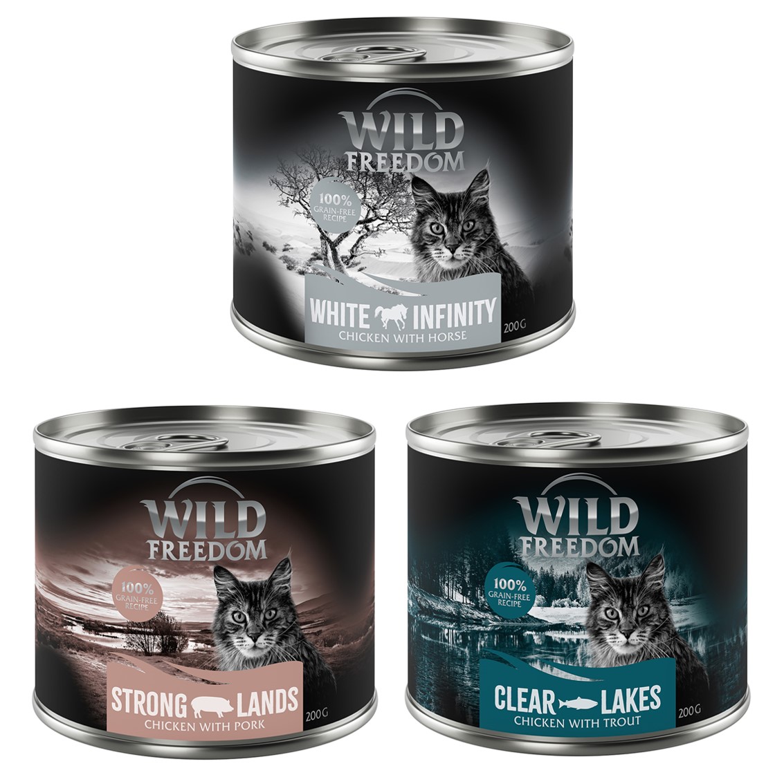 Wild Freedom Adult, 6 x 200 g - Pakiet mieszany: White Infintiy, Clear Lakes, Strong Lands