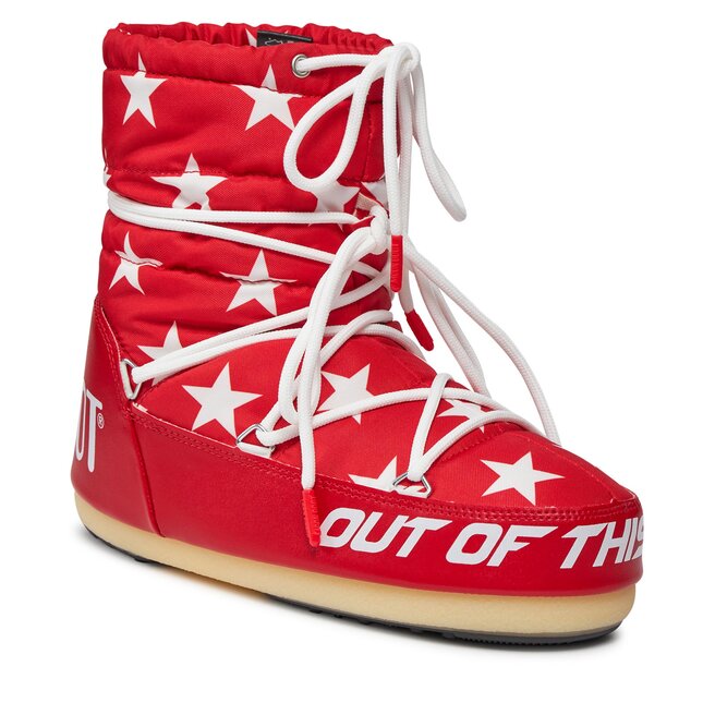 Śniegowce Moon Boot Light Low Stars 14601700002 Red / White 002