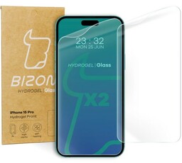 Bizon Folia hydrożelowa na ekran Glass Hydrogel Front do iPhone 15 / 15 Pro, 2 sztuki