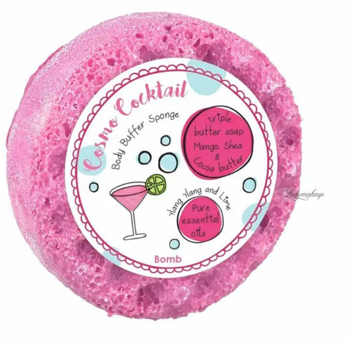 Bomb Cosmetics - Body Buffer Sponge - Gąbka pod prysznic z naturalnymi olejkami eterycznymi - Cosmo Cocktail - 200 g