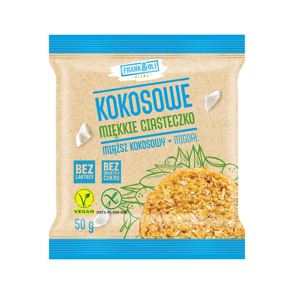 Francoli Ciasteczko Kokosowe z Migdałami bez dodatku cukru 50g - Frank&Oli