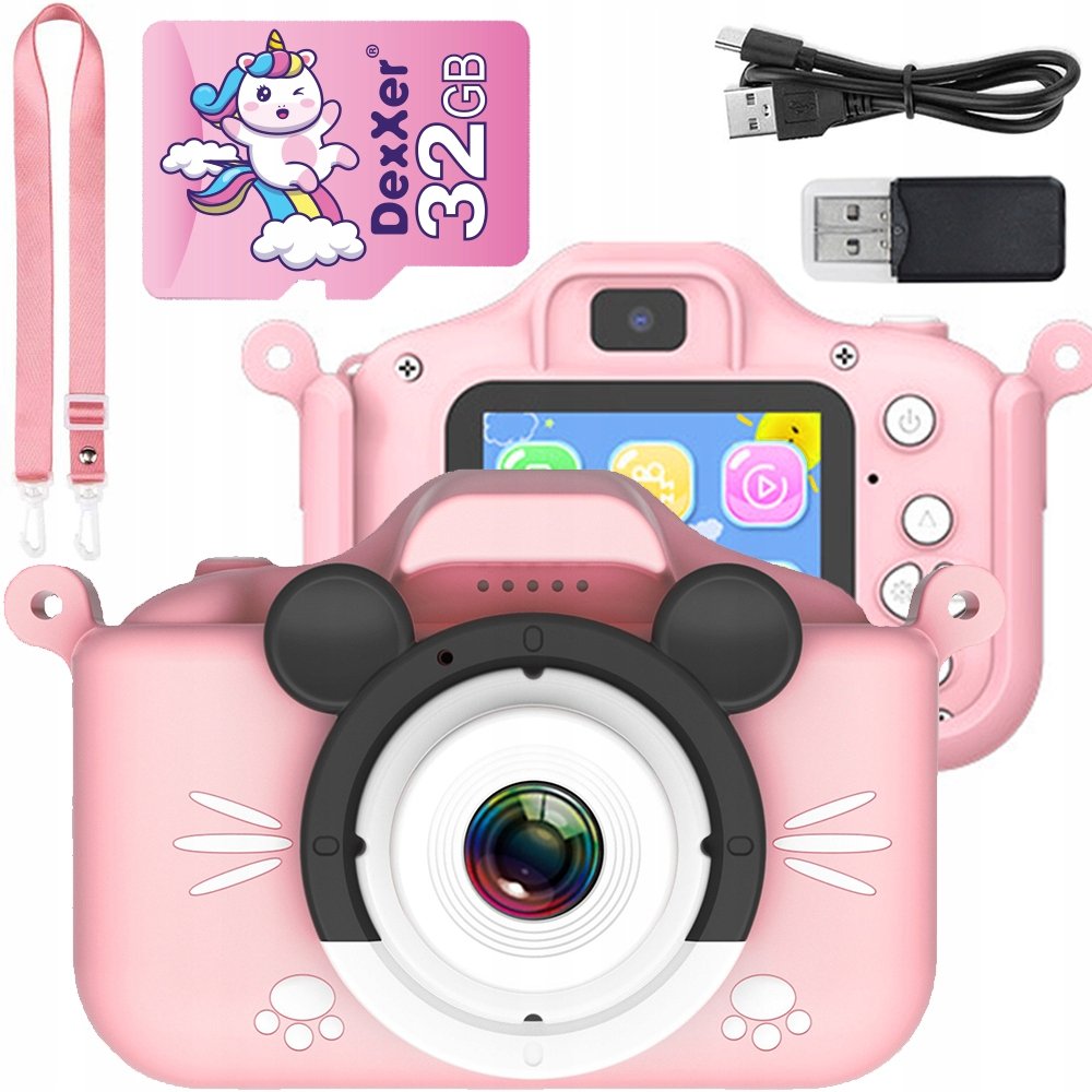 APARAT CYFROWY KAMERA DLA DZIECI MYSZKA 40Mpx 1080p + KARTA 32GB ABC4