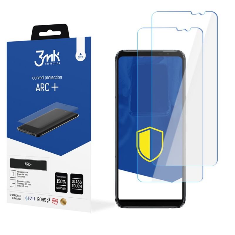 2x Folia na zaokrąglony ekran do do Asus ROG Phone 5 5G - 3mk ARC+
