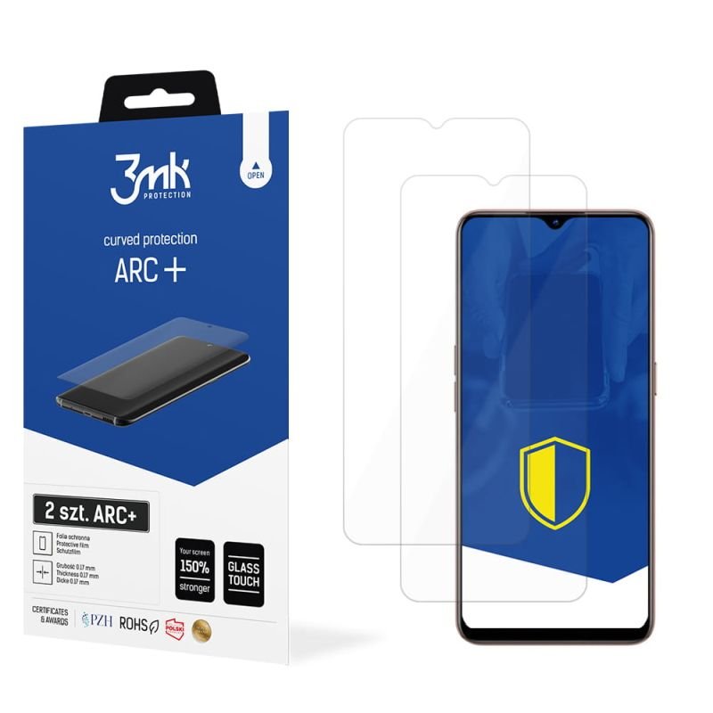 2x Folia na zaokrąglony ekran do do Oppo A73 - 3mk ARC+