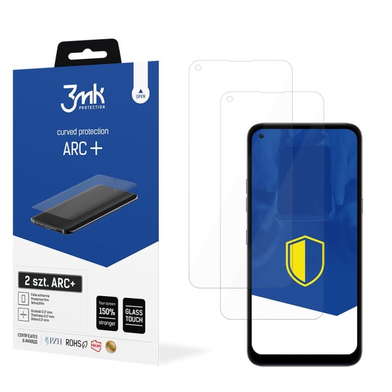 2x Folia na zaokrąglony ekran do do LG Q61 - 3mk ARC+