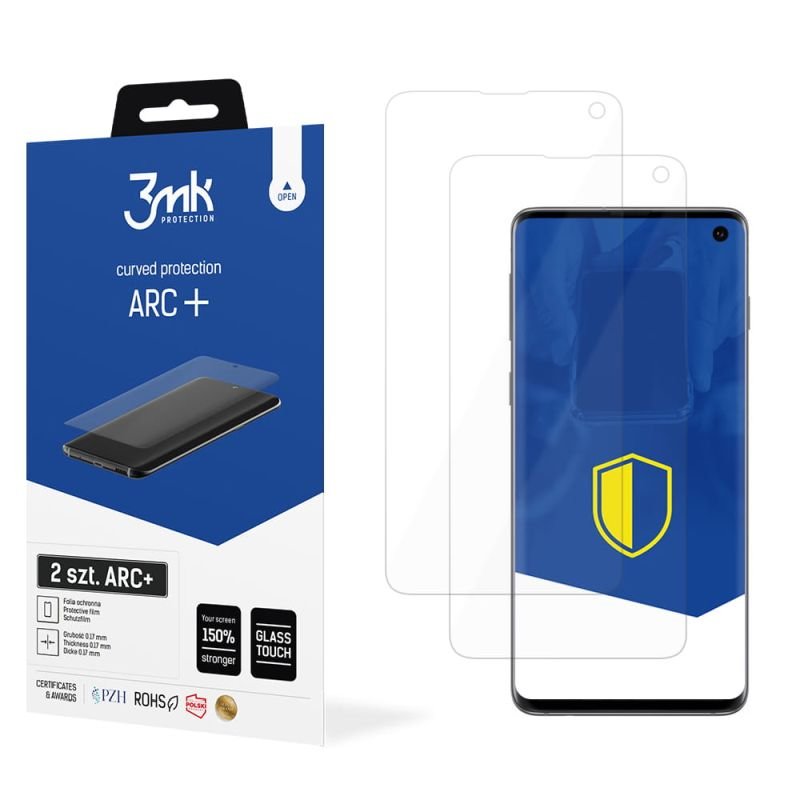 2x Folia na zaokrąglony ekran do do Samsung Galaxy S10 - 3mk ARC+