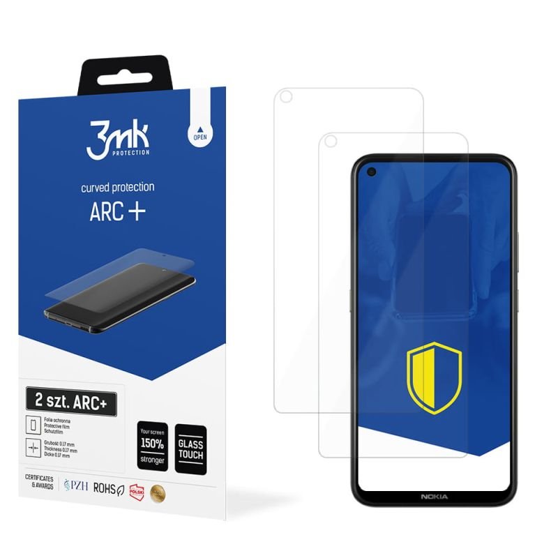 2x Folia na zaokrąglony ekran do do Nokia 3.4 - 3mk ARC+