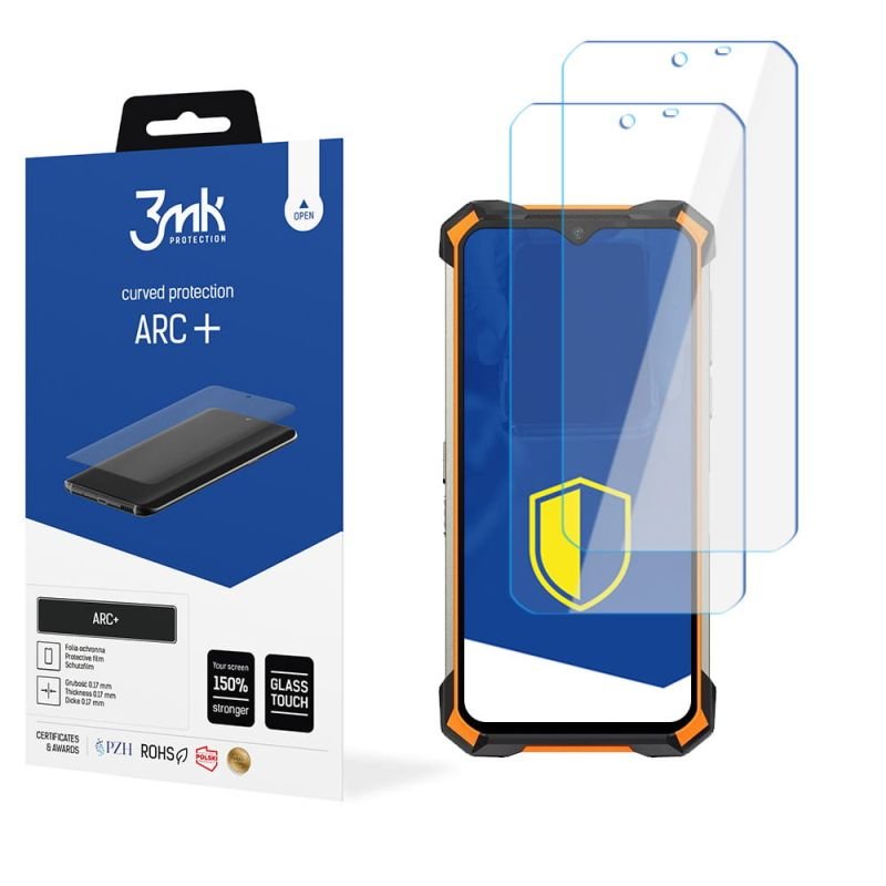 2x Folia na zaokrąglony ekran do do Doogee S88 Pro - 3mk ARC+