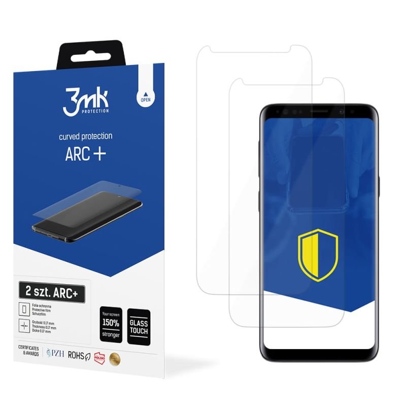 2x Folia na zaokrąglony ekran do do Samsung Galaxy S9 - 3mk ARC+
