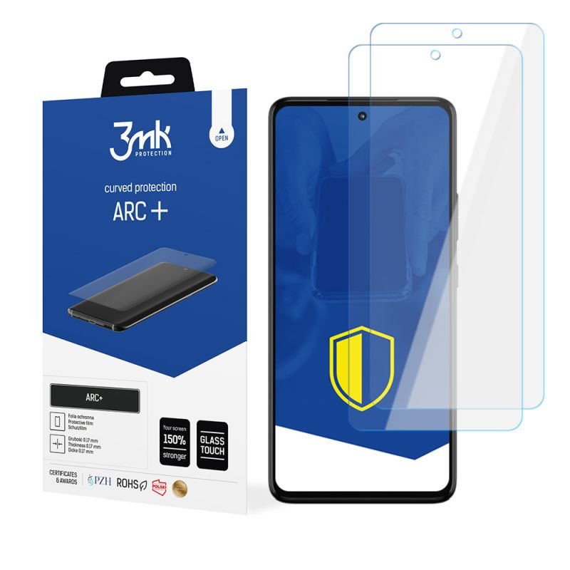 2x Folia na zaokrąglony ekran do do Motorola Moto G72 - 3mk ARC+