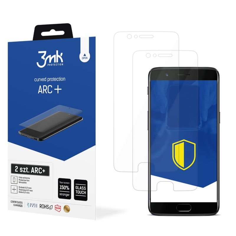 2x Folia na zaokrąglony ekran do do OnePlus 5 - 3mk ARC+