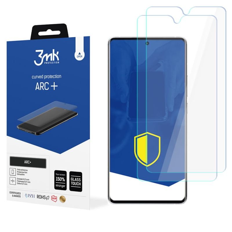2x Folia na zaokrąglony ekran do do Vivo X70 Pro+ - 3mk ARC+