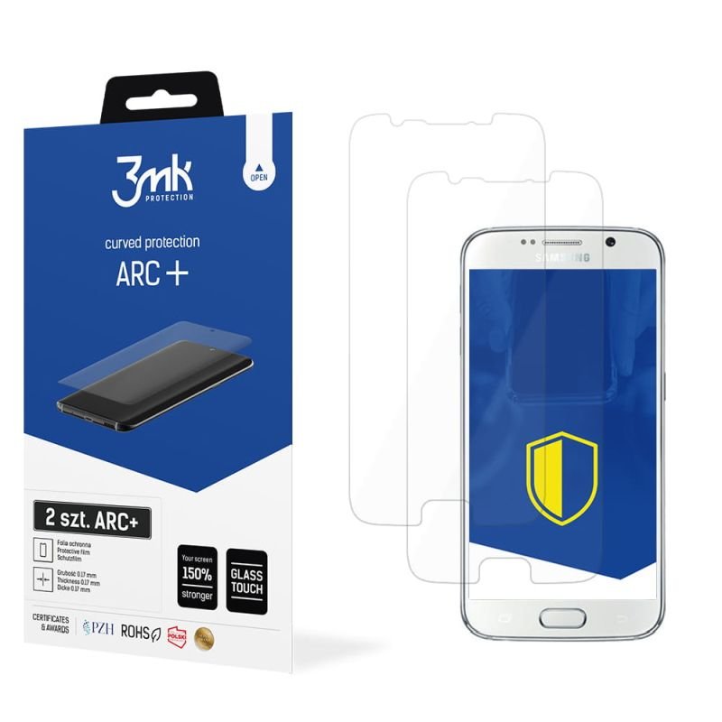 2x Folia na zaokrąglony ekran do do Samsung Galaxy S6 - 3mk ARC+