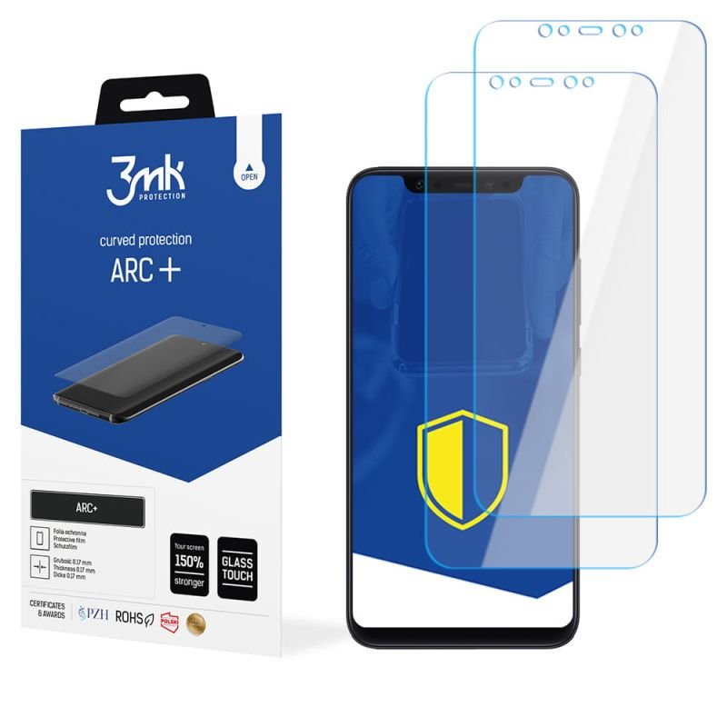 2x Folia na zaokrąglony ekran do do Xiaomi Mi 8 - 3mk ARC+