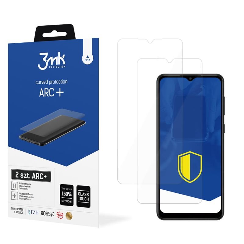 2x Folia na zaokrąglony ekran do do Samsung Galaxy A02 - 3mk ARC+