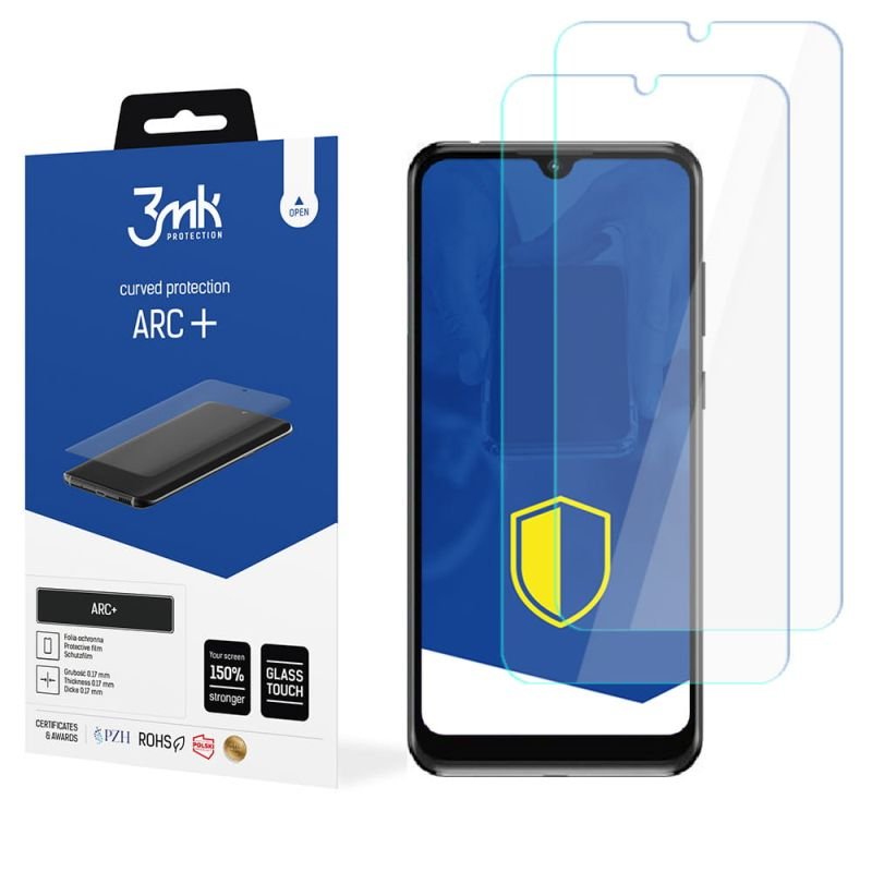 2x Folia na zaokrąglony ekran do do ZTE Blade A5 2020 - 3mk ARC+