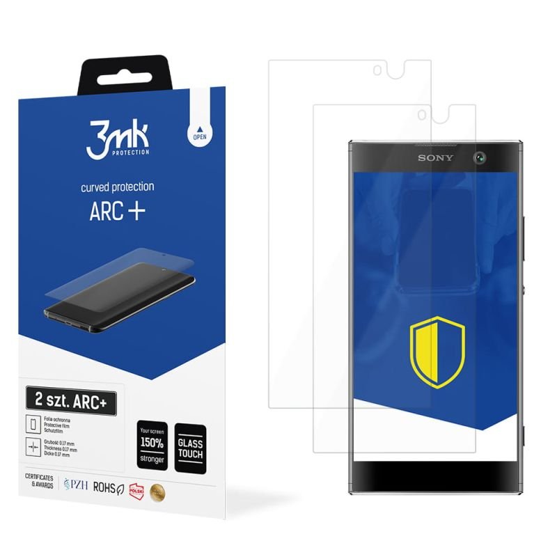 2x Folia na zaokrąglony ekran do do Sony Xperia XA2 - 3mk ARC+