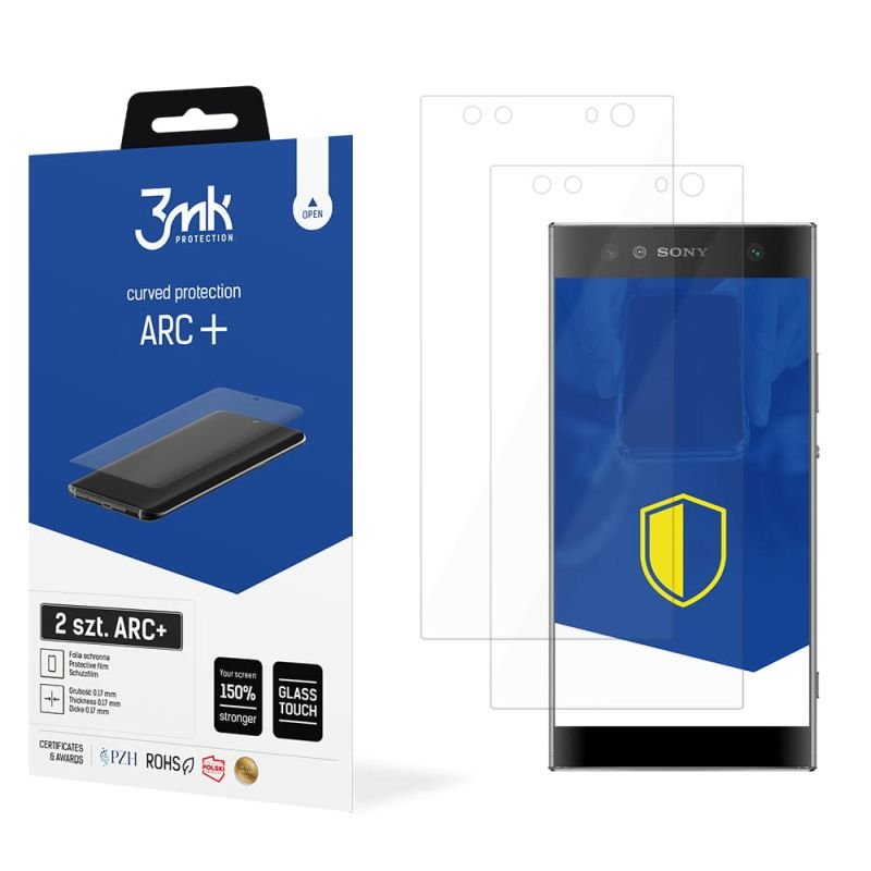 2x Folia na zaokrąglony ekran do do Sony Xperia XA2 Ultra - 3mk ARC+