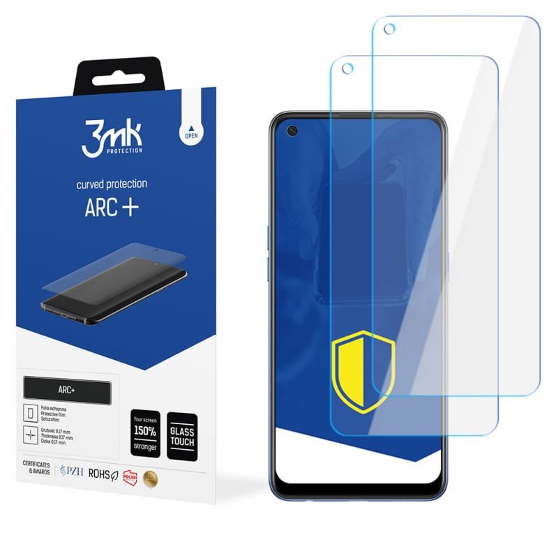 2x Folia na zaokrąglony ekran do do Oppo F19 - 3mk ARC+