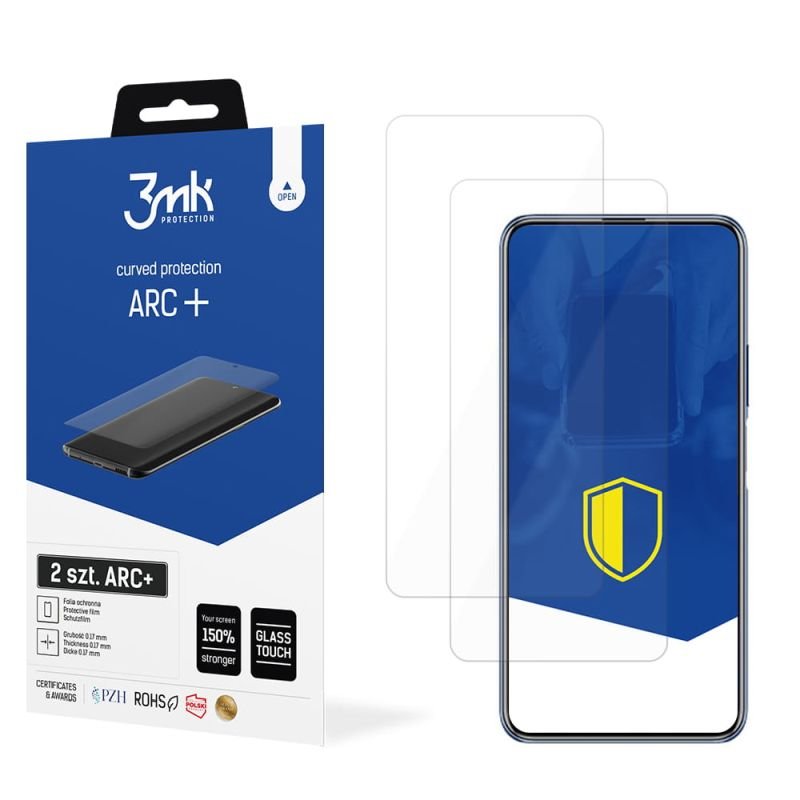 2x Folia na zaokrąglony ekran do do Huawei Y9a - 3mk ARC+