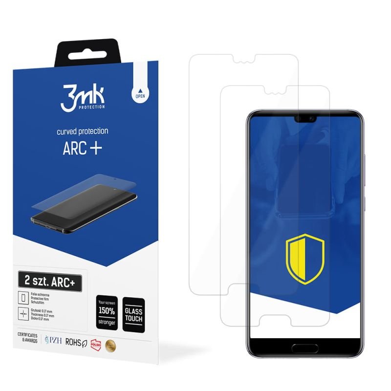 2x Folia na zaokrąglony ekran do do Huawei P20 - 3mk ARC+