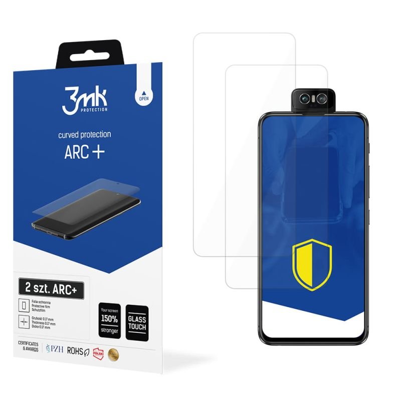2x Folia na zaokrąglony ekran do do Asus Zenfone 6 - 3mk ARC+