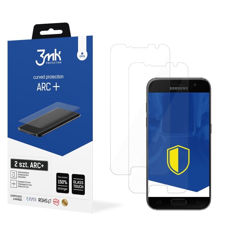 2x Folia na zaokrąglony ekran do do Samsung Galaxy A3 2017 - 3mk ARC+