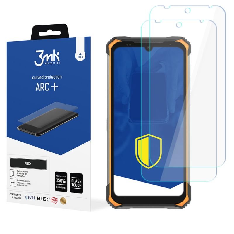2x Folia na zaokrąglony ekran do do Doogee S86 - 3mk ARC+