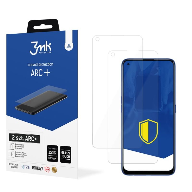 2x Folia na zaokrąglony ekran do do Realme 7 - 3mk ARC+