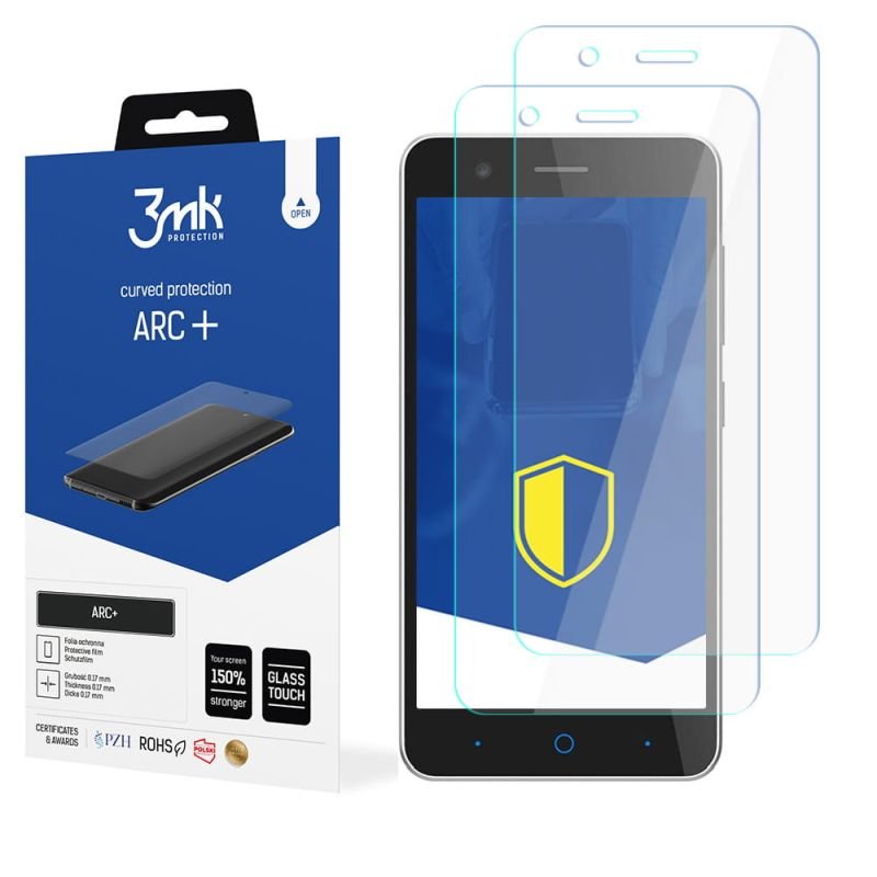 2x Folia na zaokrąglony ekran do do ZTE Blade A510 - 3mk ARC+