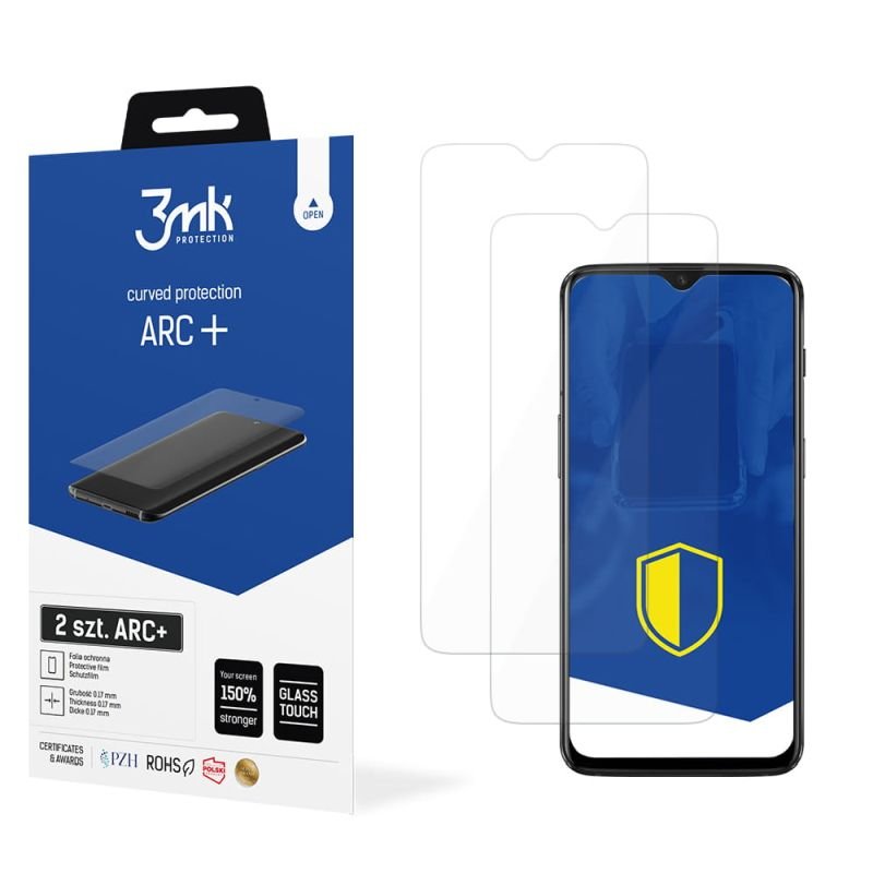 2x Folia na zaokrąglony ekran do do OnePlus 6T - 3mk ARC+