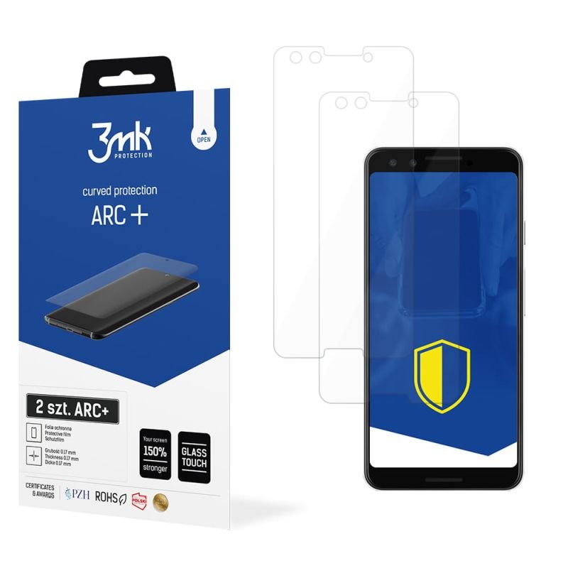 2x Folia na zaokrąglony ekran do do Google Pixel 3 - 3mk ARC+