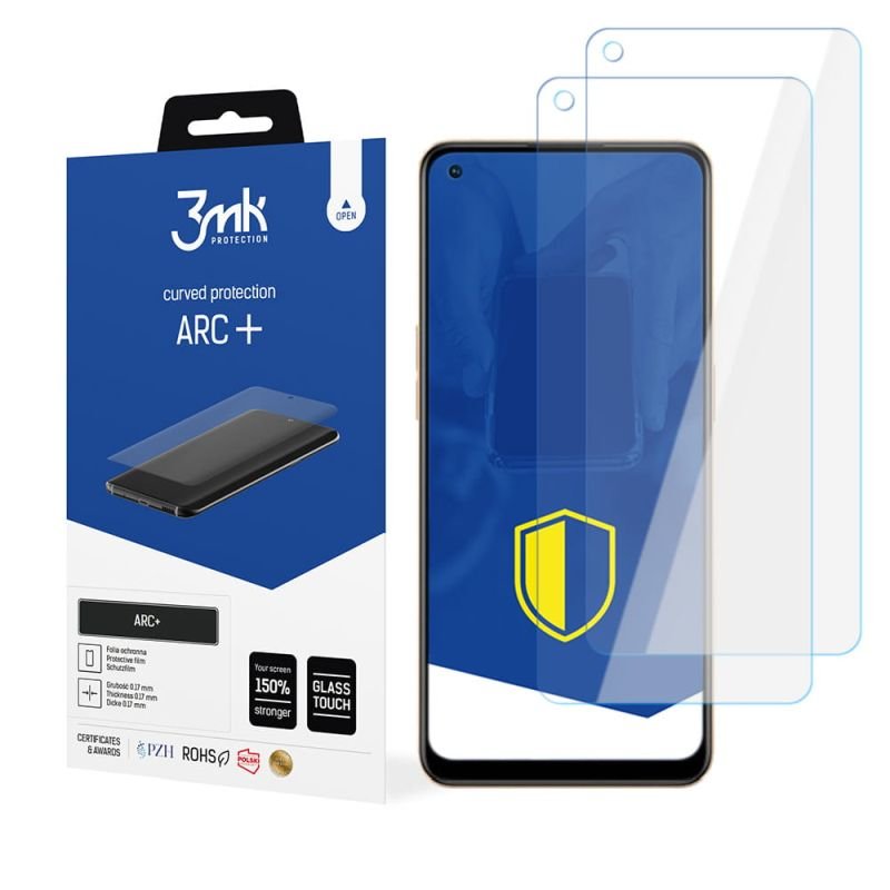 2x Folia na zaokrąglony ekran do do Oppo Reno 7 - 3mk ARC+