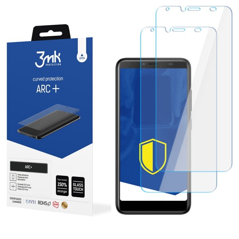 2x Folia na zaokrąglony ekran do do HTC Wildfire E Lite - 3mk ARC+