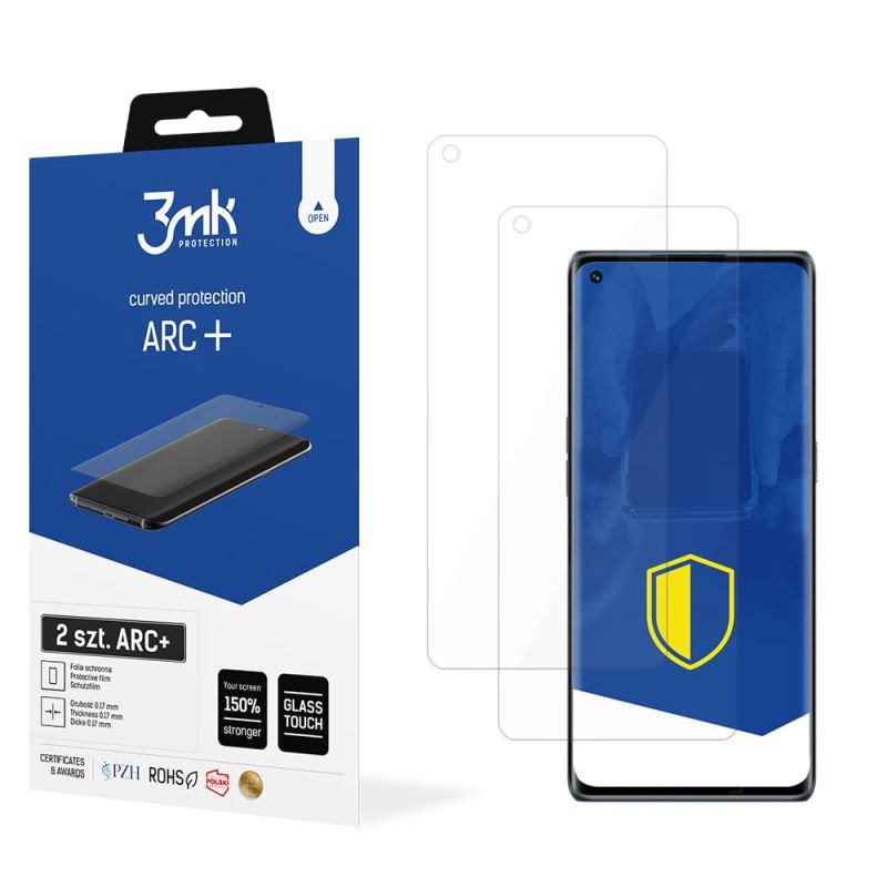 2x Folia na zaokrąglony ekran do do Oppo Reno 5 Pro+ 5G - 3mk ARC+