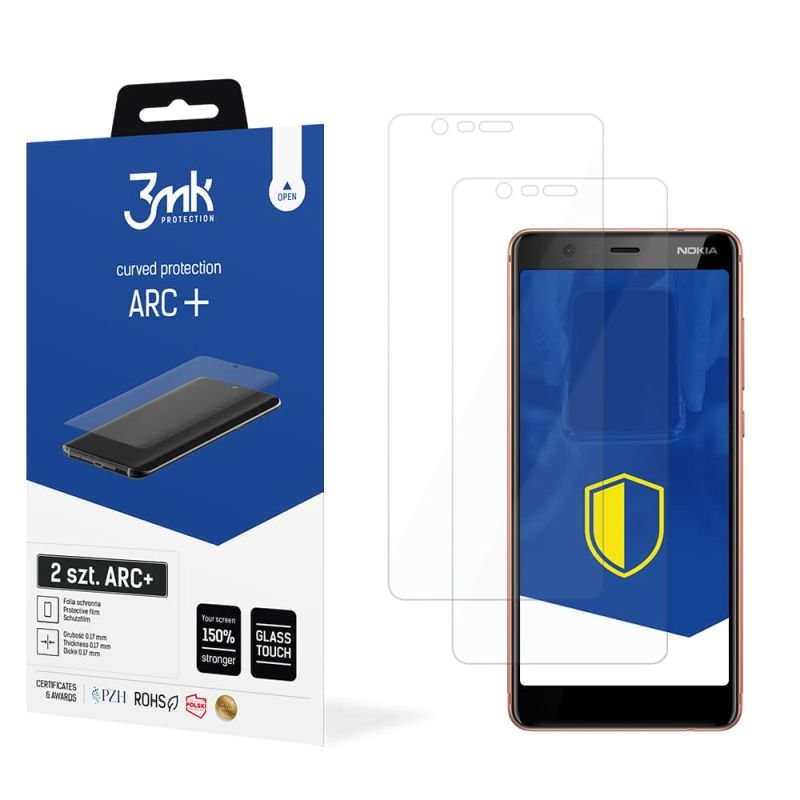 2x Folia na zaokrąglony ekran do do Nokia 5.1 - 3mk ARC+