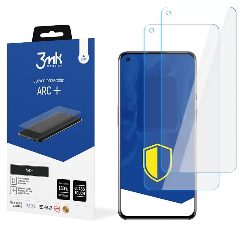 2x Folia na zaokrąglony ekran do do OnePlus 9R 5G - 3mk ARC+